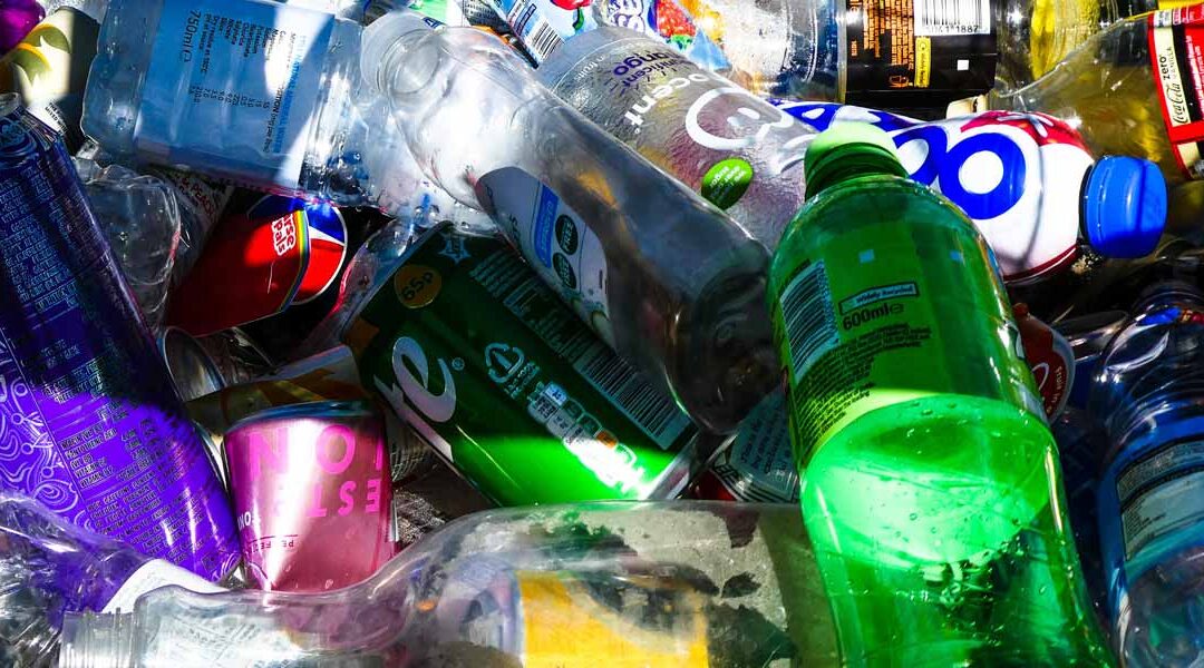 Pile of plastic bottle waste